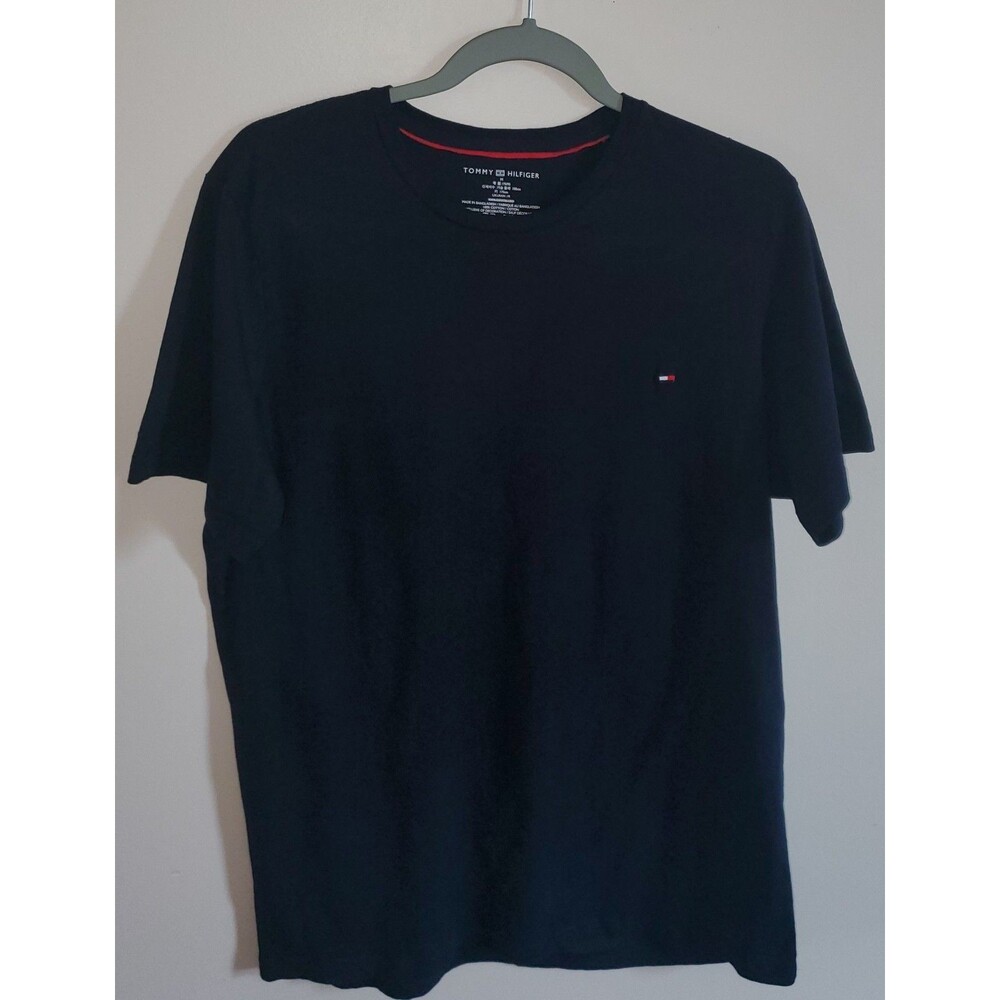Tommy Hilfiger Men's Core Flag T-Shirt Navy Blue Size Medium 100% Cotton